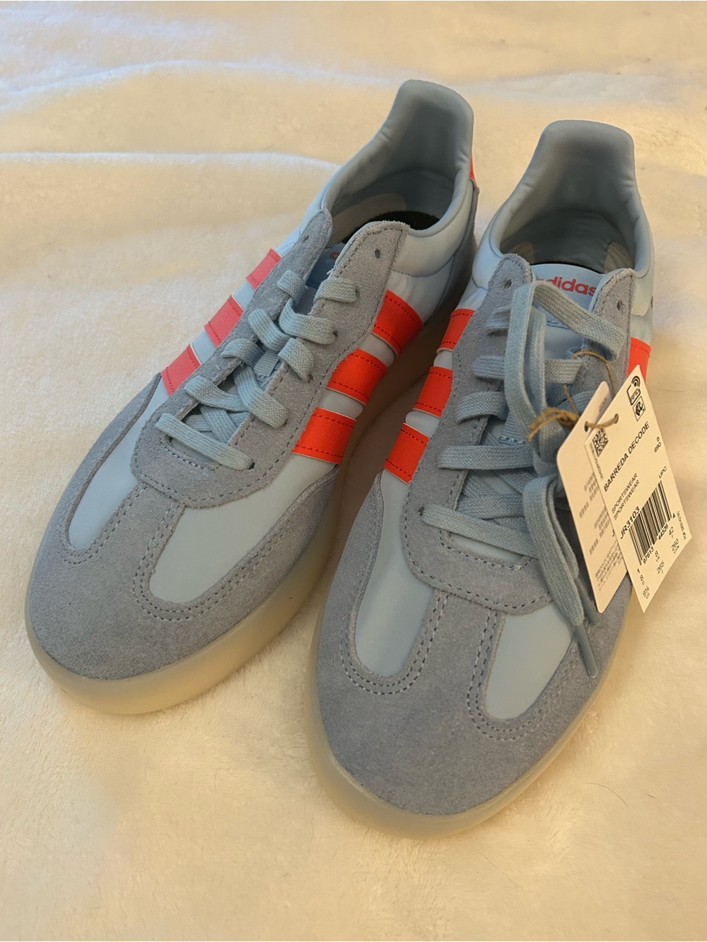 Adidas Barreda Decode Sneakers Blue Orange Gum Sole Women’s 9.5 NWT